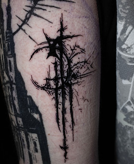 Abstract Cross — Black & Grey tattoo by Becca