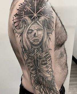 Horned Oracle — Illustrative tattoo by KK