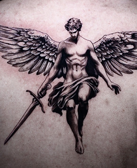 Winged Warrior — Illustrative tattoo by Becca