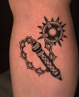 Chain & Flail — Traditional tattoo by Paolo