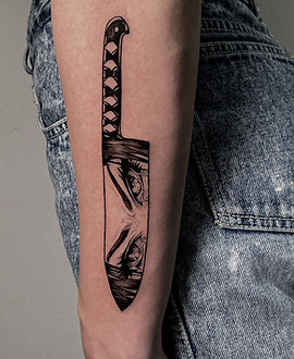 Reflection Blade — Fine Line tattoo by Inshaan