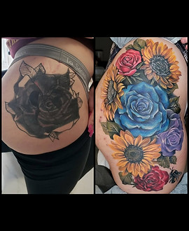 Floral Cover-Up — Cover-Ups tattoo by Jessica
