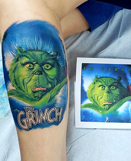 The Grinch — Color tattoo by Jessica