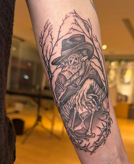 Woodland Witch — Black & Grey tattoo by KK