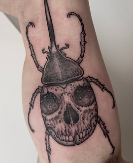 Skull Beetle — Illustrative tattoo by KK